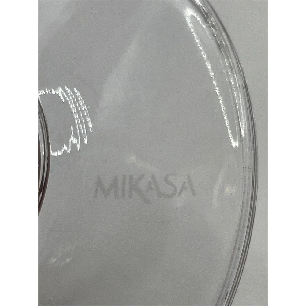 Mikasa French Countryside Amber Crystal Goblet Stem Water Glass Gold Yellow
